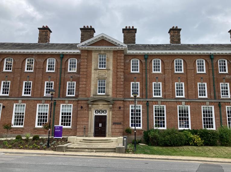 Caedmon Hall's Grade II listed front facade